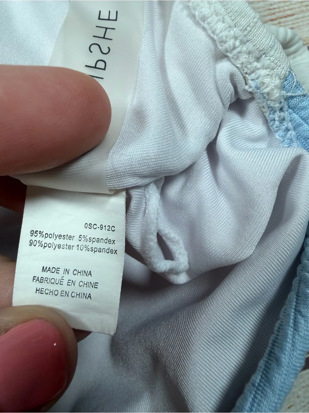 NWOT One-Shoulder Preppy‎ Color-block Blue and White Textured One-Piece Swimsuit